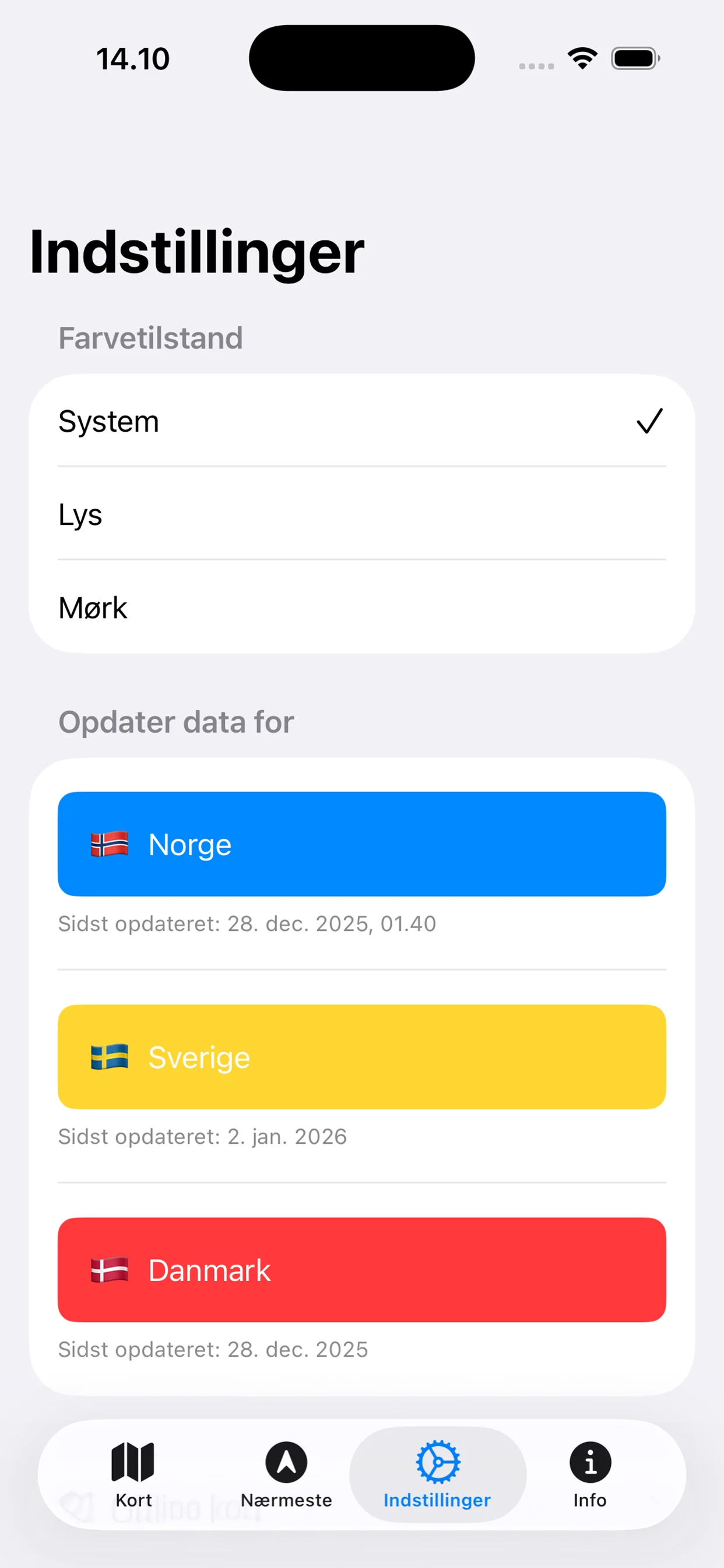 Beskyttelsesrum Danmark - Indstillinger