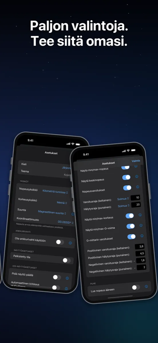 NavGlance iPhone – Paljon valintoja. Tee siitä omasi.