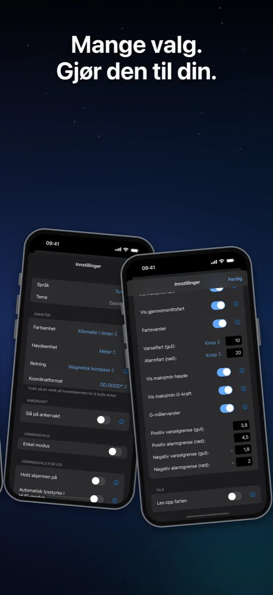 NavGlance iPhone – Mange valg. Gjør den til din.