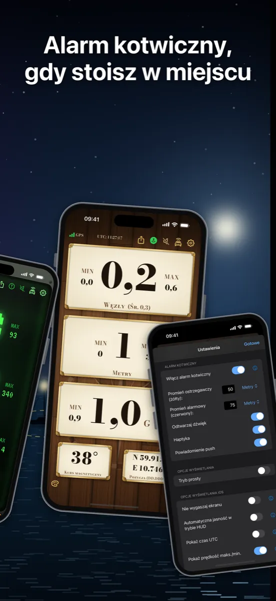 NavGlance iPhone – Alarm kotwiczny, gdy stoisz w miejscu