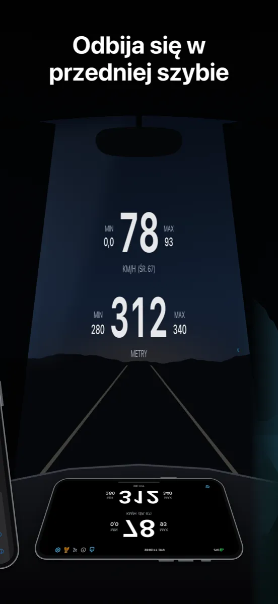 NavGlance iPhone – Odbija się w przedniej szybie