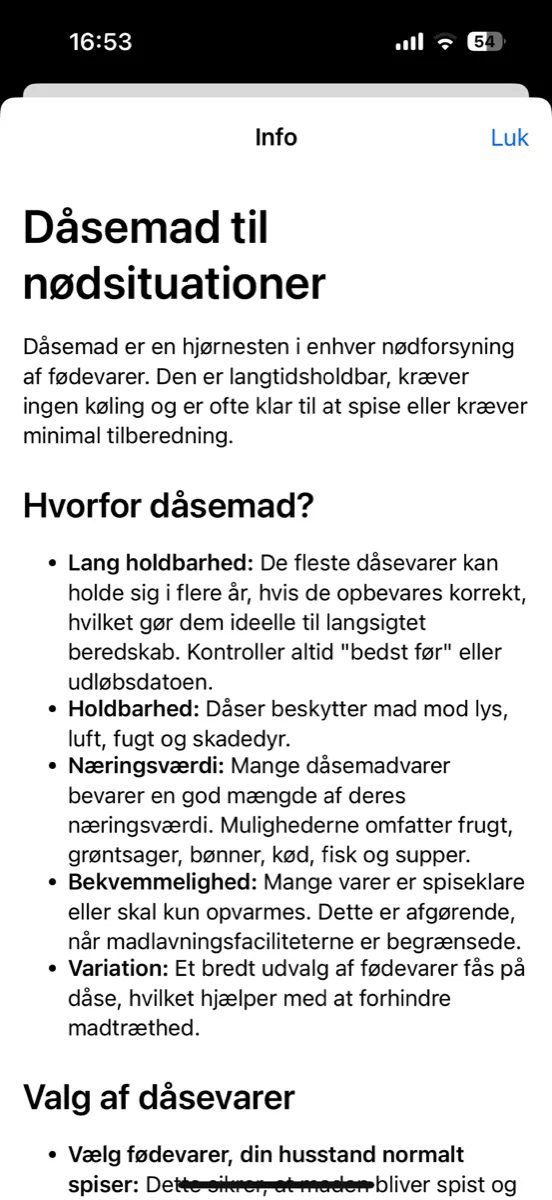 Prepper Pro på iPhone – Lær mere-artiklen Dåsemad til nødsituationer