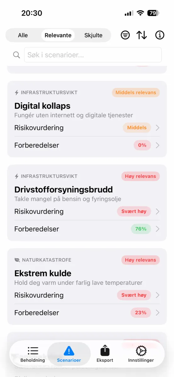Prepper Pro på iPhone – krisescenarioer med relevans, risiko og beredskap