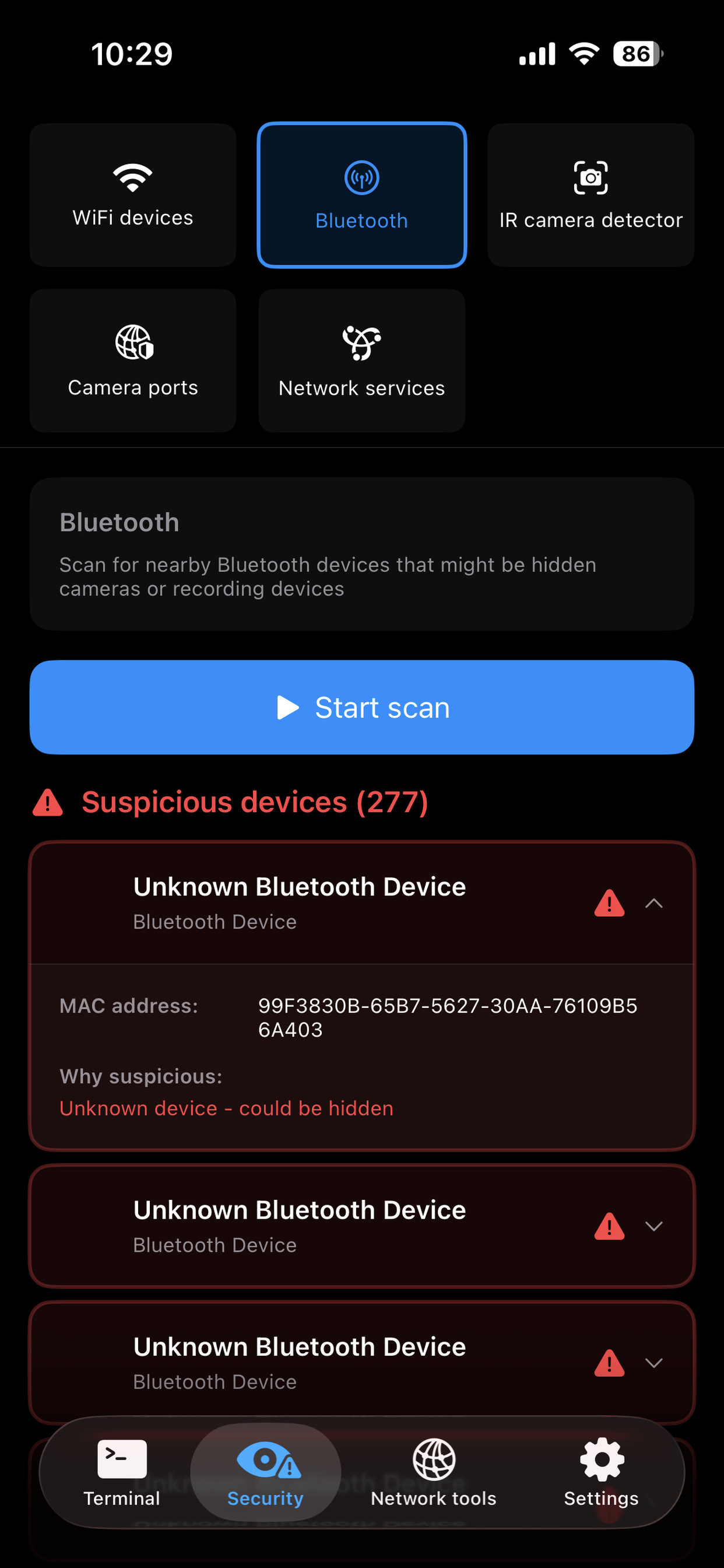 Remotely Pro on iPhone - security scanner