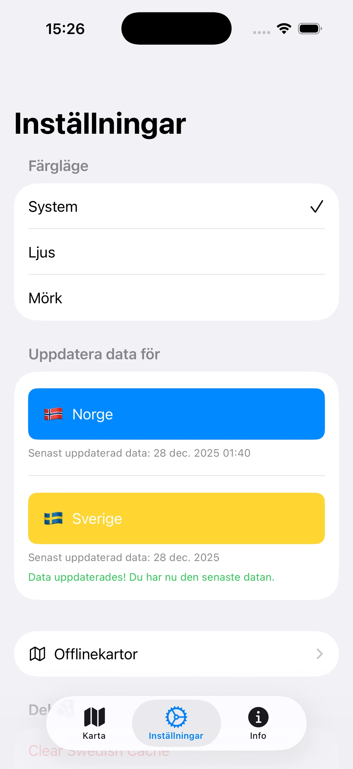 Skyddsrum Sverige - Inställningar